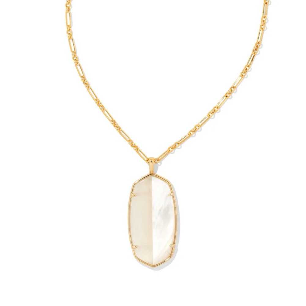 Kendra Scott Gold and White Pendant Necklace